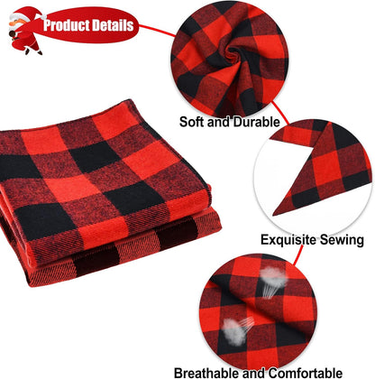 Festive 2 Pack Dog Bandanas - Classic Buffalo Red Plaid for Christmas Celebrations - Stylish Triangle Bibs for Small to Large Dogs