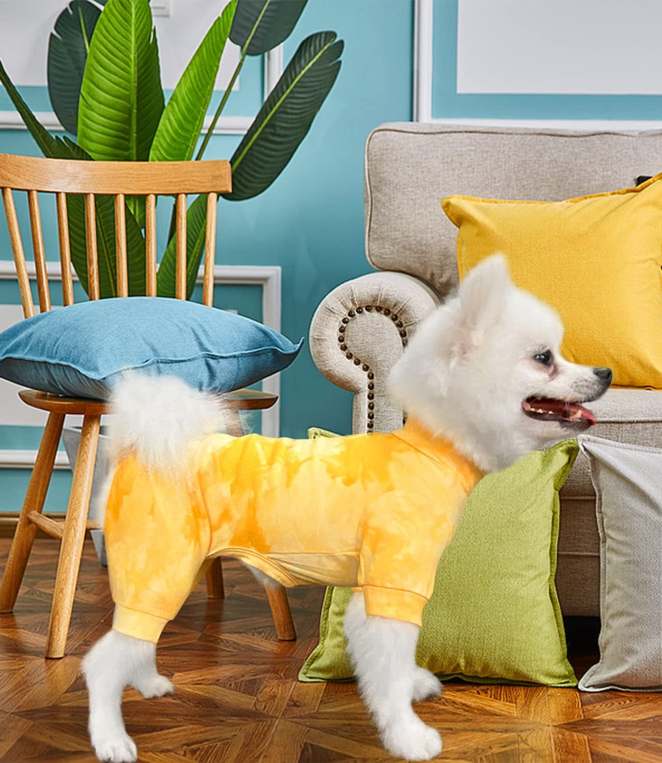 Adorable Yellow Dog Pajamas - Cozy Pullover PJs for Small to Medium Dogs - Soft, Breathable, and Perfect for Birthdays!