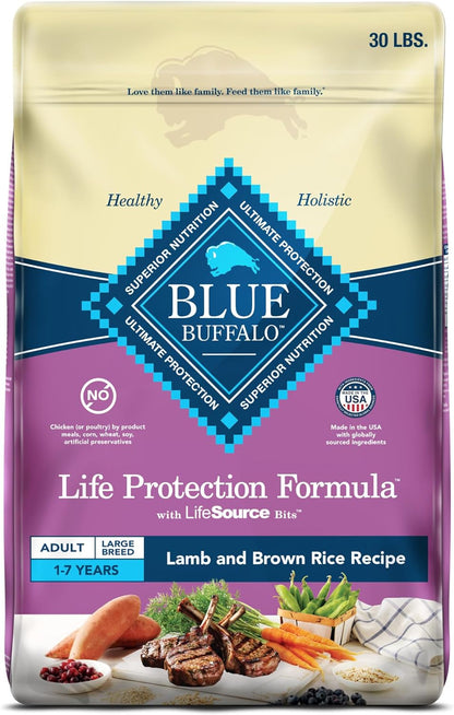 Nourish Your Giant or Large Breed Dog with BLUE Life Protection Formula - Premium Chicken & Brown Rice Dry Food, 30-Lb Bag for Optimal Health and Vitality