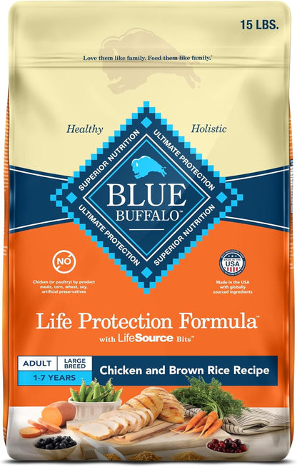 Nourish Your Giant or Large Breed Dog with BLUE Life Protection Formula - Premium Chicken & Brown Rice Dry Food, 30-Lb Bag for Optimal Health and Vitality