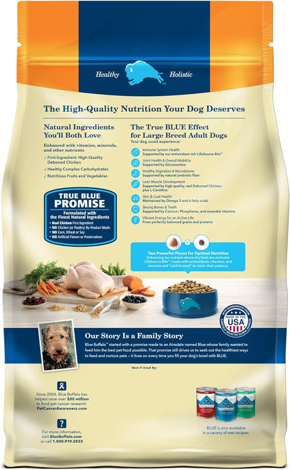 Nourish Your Giant or Large Breed Dog with BLUE Life Protection Formula - Premium Chicken & Brown Rice Dry Food, 30-Lb Bag for Optimal Health and Vitality