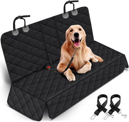 Ultimate Waterproof Dog Car Seat Cover - Non-Slip Bench Protector for Back Seat, Perfect for Pets and Kids in Most Cars, Trucks, and SUVs - Black